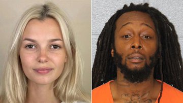 烏克蘭籍扎魯茨卡（左）在輕軌捷運上遭陌生男子布朗（右）隨機殺害。 圖：翻攝自 X