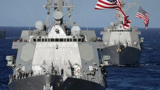 美軍神盾艦逼近委內瑞拉沿海。 圖 : 翻攝自包明說