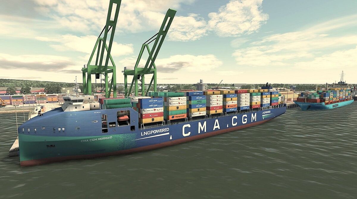 貨櫃船「CMA CGM 美人魚號」（Mermaid）。 圖:翻攝自X帳號@decktvcom