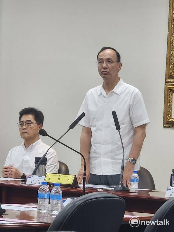 國民黨主席朱立倫於國民黨中常會談及花蓮救災情況。 圖：黃建豪/攝（資料照）