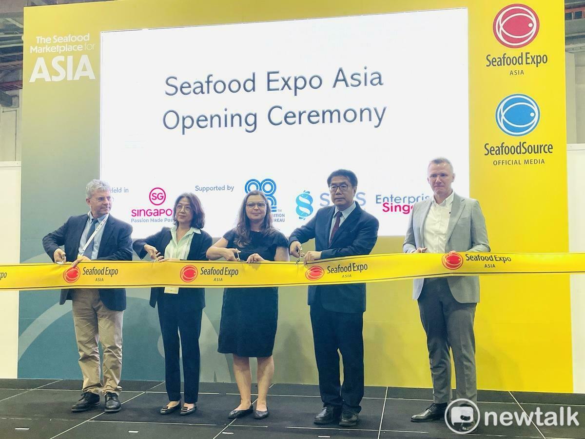 臺南市長黃偉哲今日赴「2025新加坡海鮮展（Seafood Expo Asia）」參加開幕式。 圖：台南市政府提供
