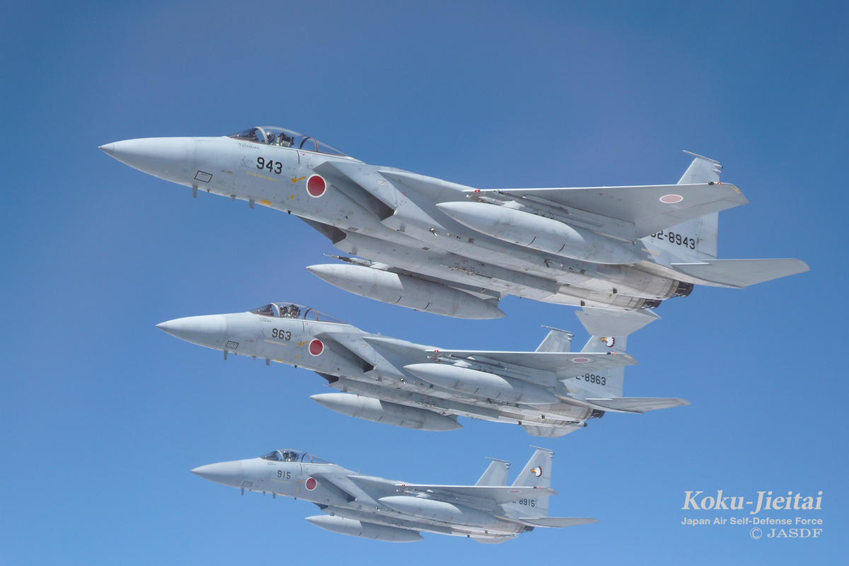 日本自衛隊F-15戰機群。 圖：翻攝於自衛隊官網