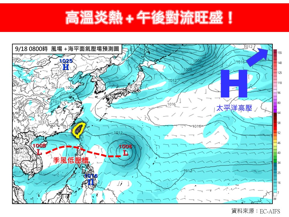 今明2日天氣仍受太平洋高壓影響，各地大多為多雲到晴、有午後雷陣雨的天氣。 圖：取自林老師氣象站