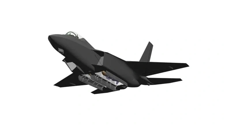 KAI 公布的 KF-21EX 模型。 圖：翻攝自 騰訊新聞@看航天