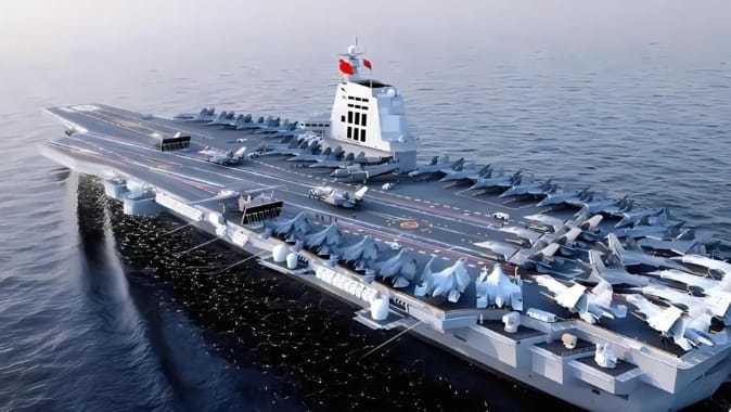 專家指出，種種跡象顯示，中國最新航母福建艦可能會在近日交付給中國海軍。 圖 : 翻攝自空天力量