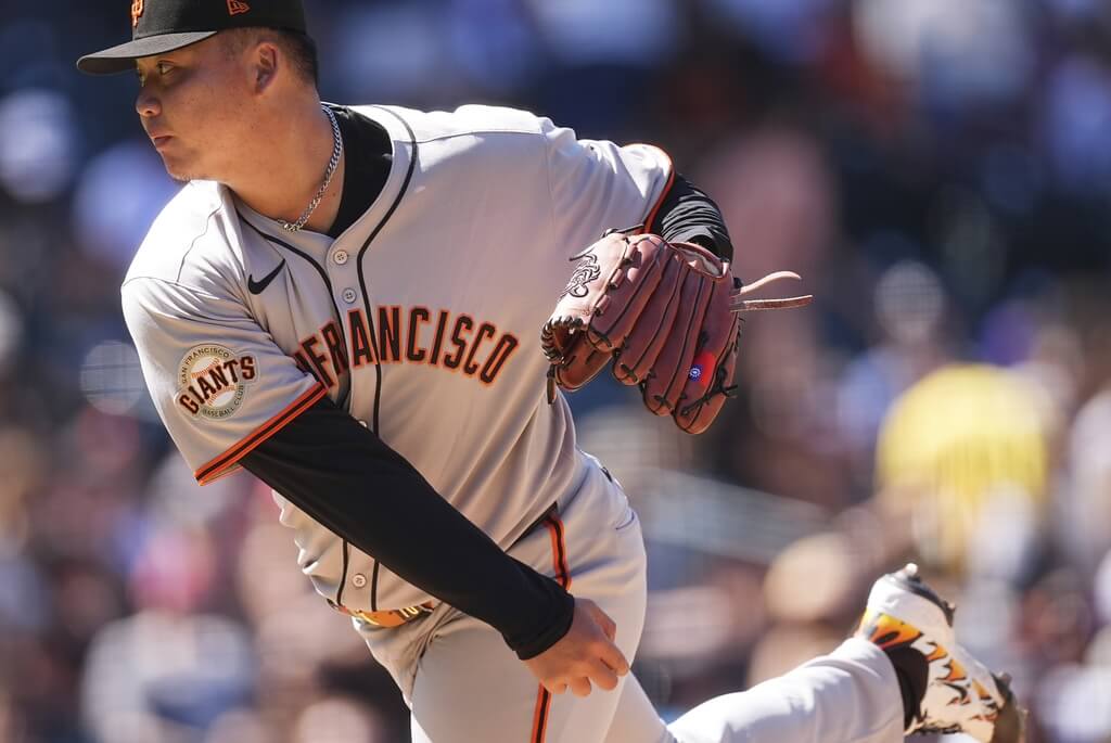 MLB舊金山巨人台灣投手鄧愷威。（美聯社）