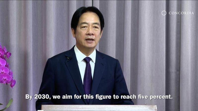 賴清德總統24日於紐約非營利組織Concordia的2025年度峰會表英文演說。 圖：翻攝2025ConcordiaAnnual Summit網站