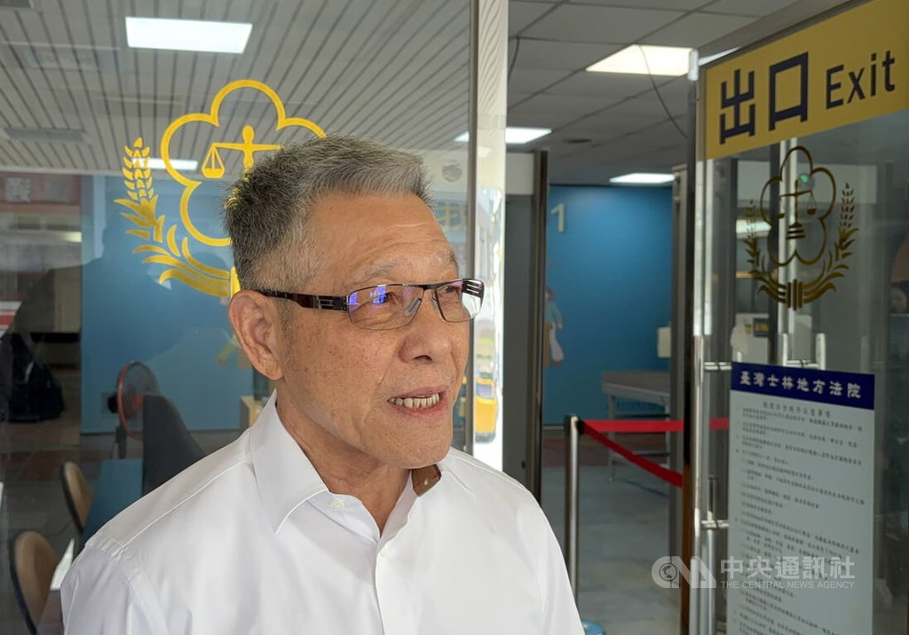 前國民黨中常委蕭景田（圖）被控助同黨北市議員林杏兒當選而賄選，一審士林地方法院25日判決無罪。蕭景田在宣判後受訪表示，非常感謝法官還他清白。中央社記者謝幸恩攝　114年9月25日