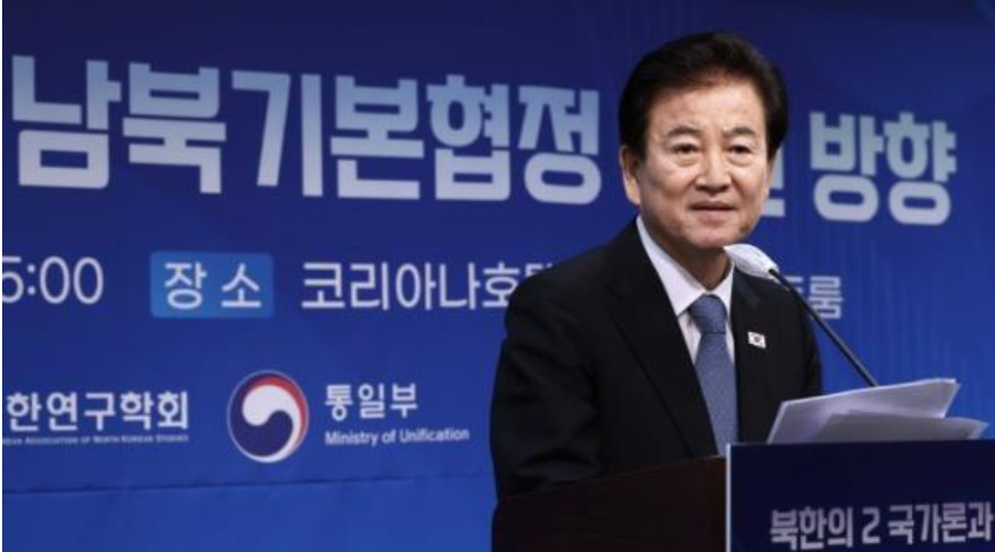 韓國統一部長官鄭東泳。 圖：翻攝自朝鮮日報