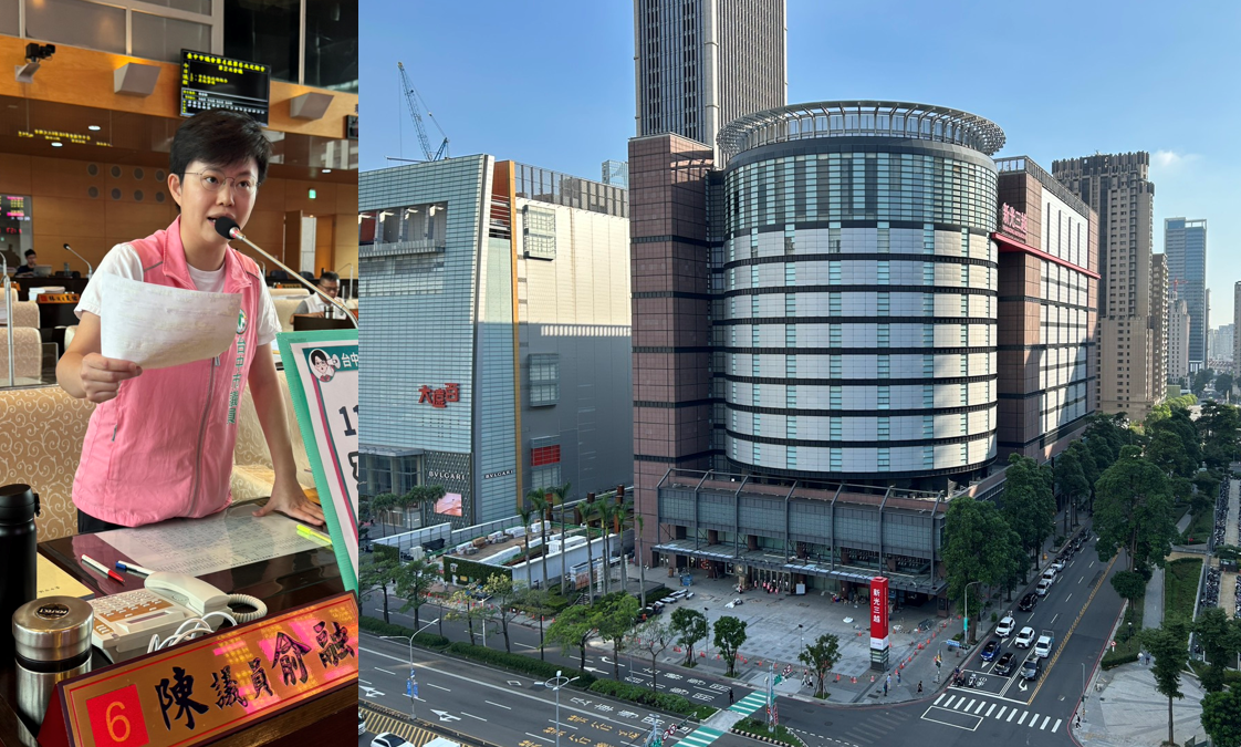陳俞融說，中市府最後竟在業者自行設定的開幕日前夕火速「壓線批准」，難免讓人懷疑檢查與補件只是形式，程序早已被操弄。 圖：新頭殼合成