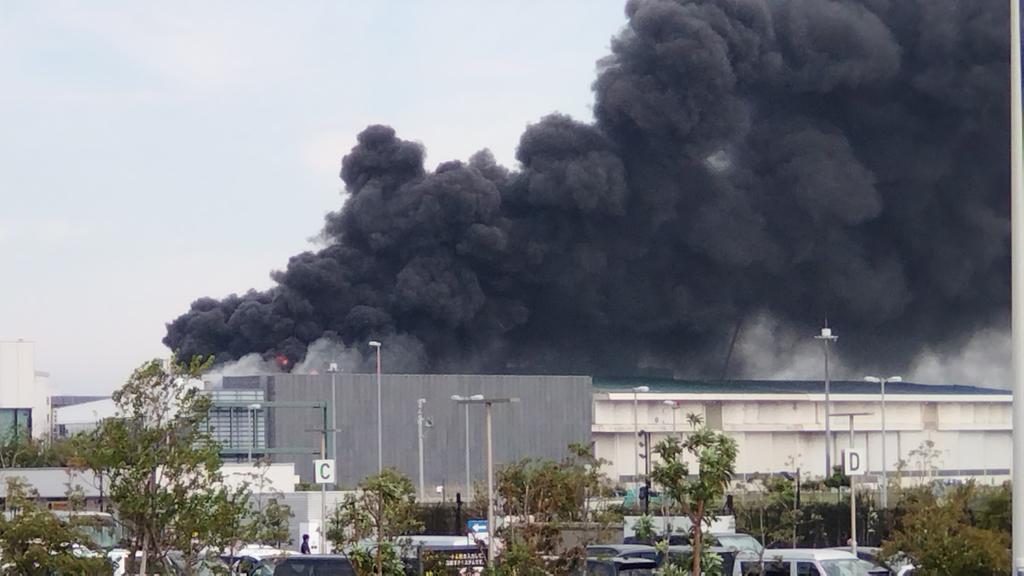 日本東京羽田機場驚傳火警。 圖/取自X平台