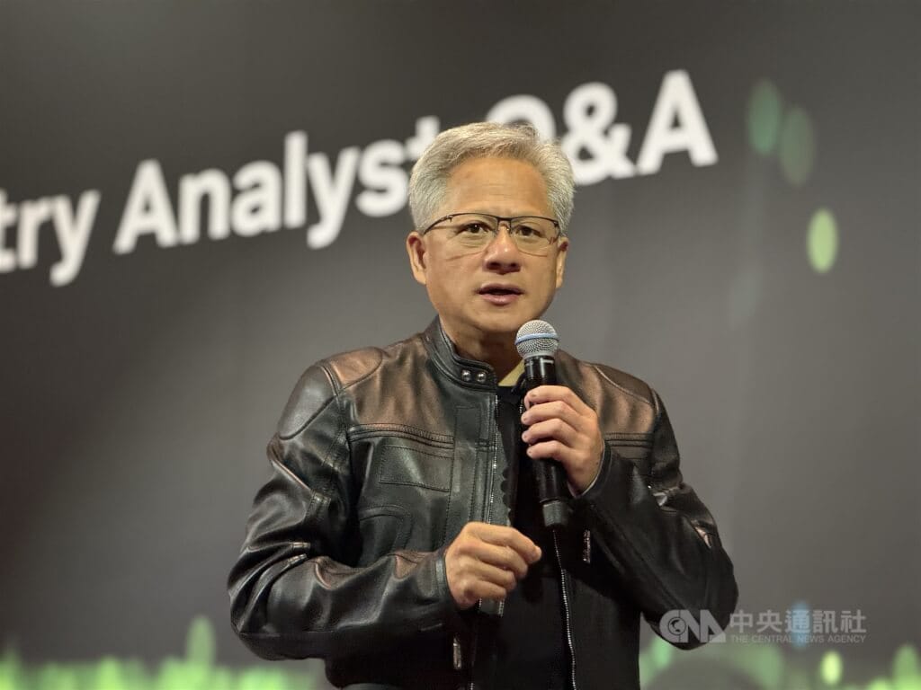 輝達執行長黃仁勳。 （中央社檔案照片）