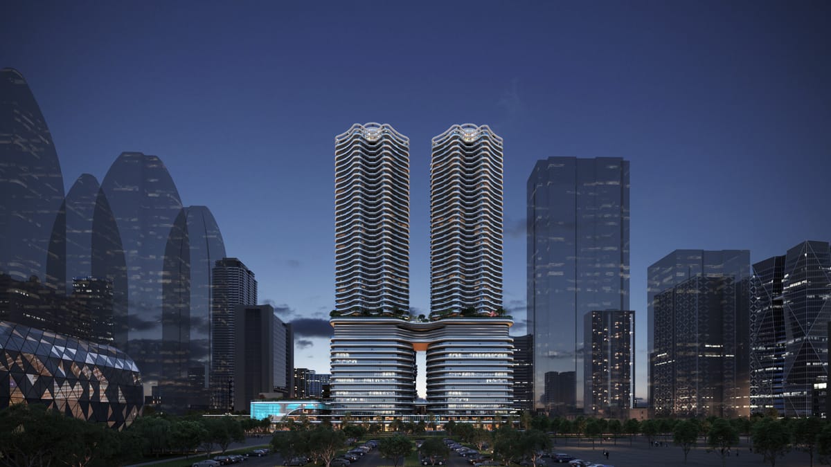 特貿三南基地北案將興建一棟3層商場與二棟48層住商大樓。 圖：高雄市都發局／提供