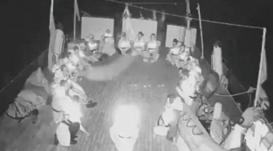 由桑柏格所率領的「全球堅韌船隊」部分船隻的船員遭到以軍控制。 圖 : 影片截圖