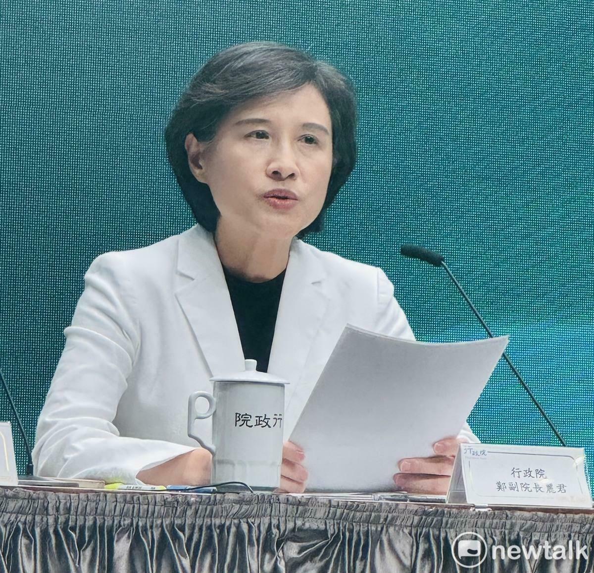 行政院副院長鄭麗君今（2日）證實有向美國爭取打造「台灣模式」園區，目的是合作打造民主供應鏈，希望通過產業、金融及政府協力讓企業不用單打獨鬥。 圖：謝莉慧/攝