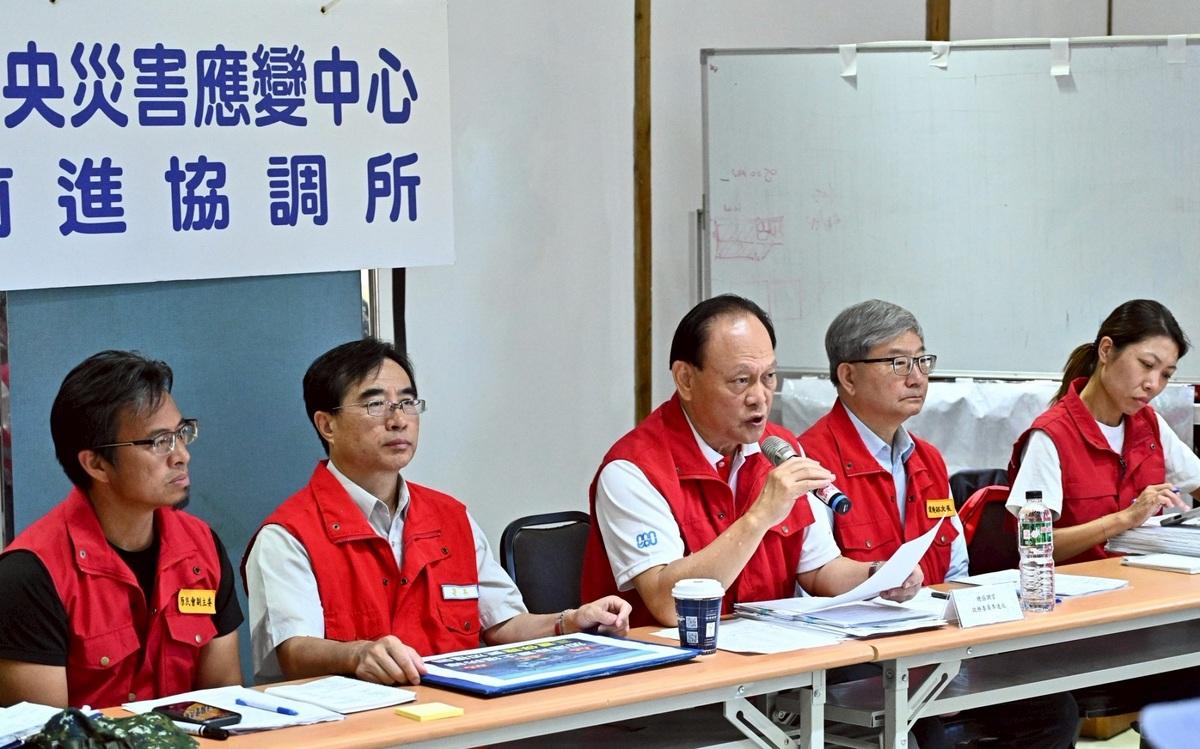 中央災害應變中心前進協調所今（2）日召開第16次工作會報後記者會。 圖：行政院提供