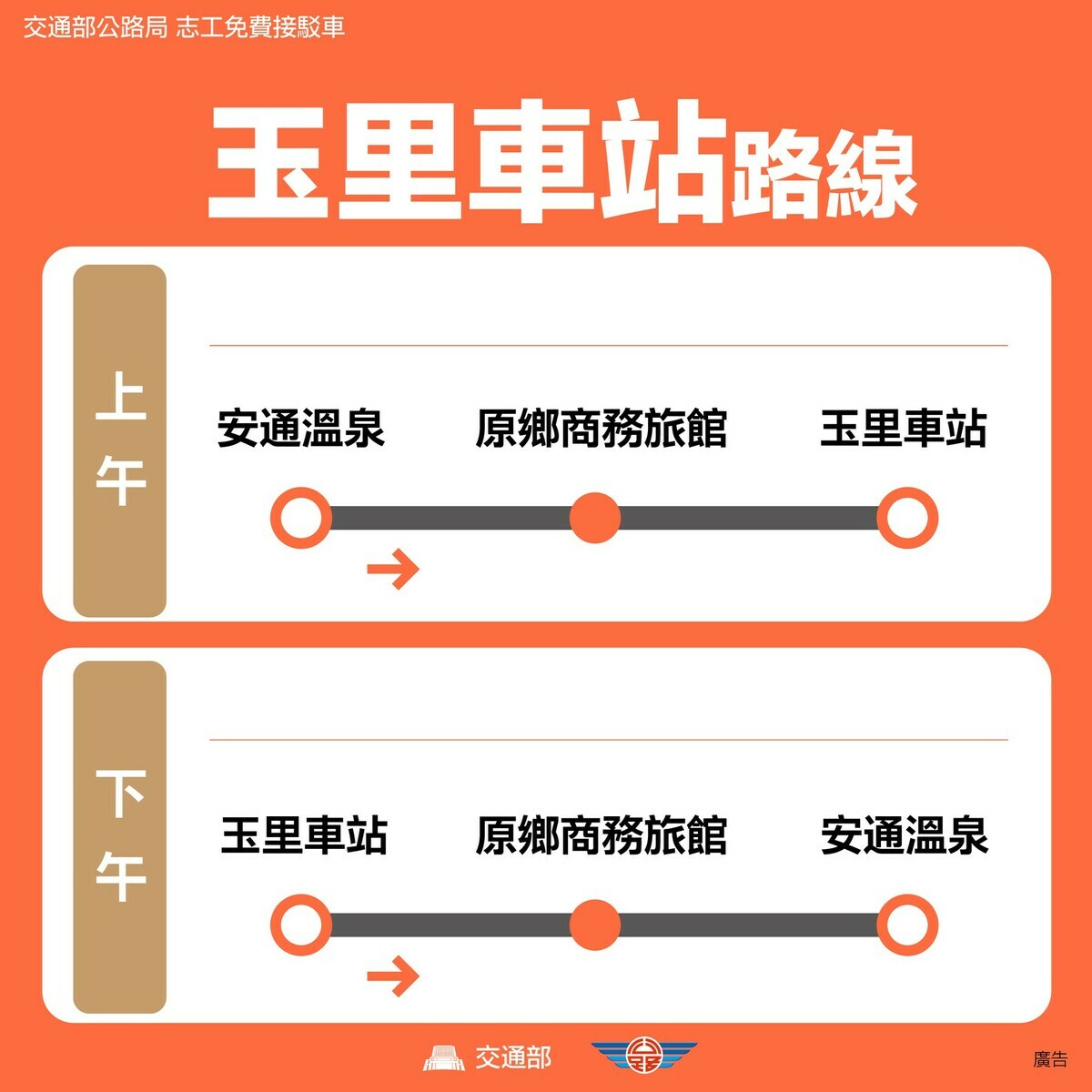 接駁專車-玉里車站路線 圖：交通部公路局/提供