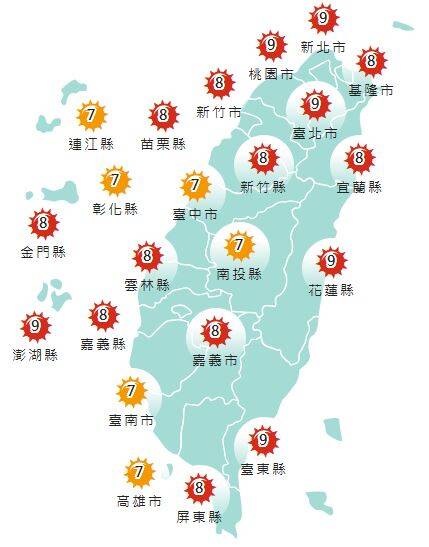 中颱哈隆轉彎! 東北風增強北台灣有局部短暫雨、中南部高溫飆36度