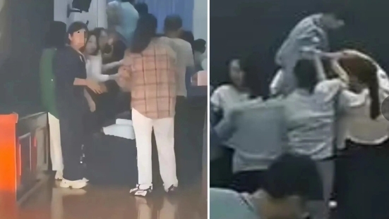 鄭州中牟縣第三高級中學，讓家長跪地，學生踩過去，這又是什麼「愧疚式教育」？ 圖 : 翻攝自環球網