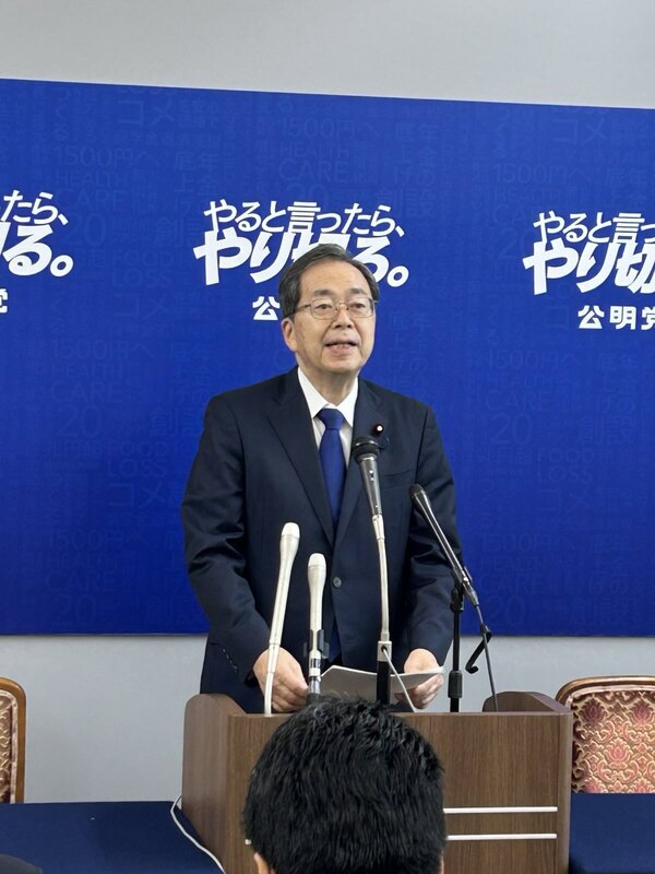 公明黨總裁齋藤鐵夫 圖：翻攝自齋藤鐵夫的Ｘ