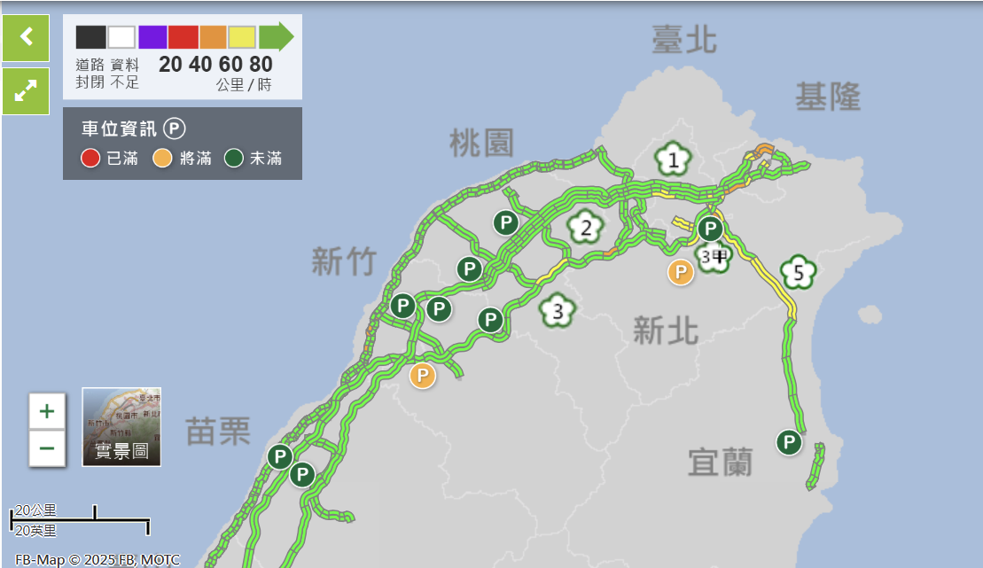 高公局研判，今天尖峰時段將有大量旅遊車潮。 圖/高速公路1968