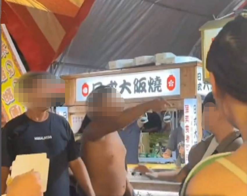 左營萬年季昨晚爆發肢體衝突，民眾拍影片上傳引熱議。 圖：翻攝自Threads
