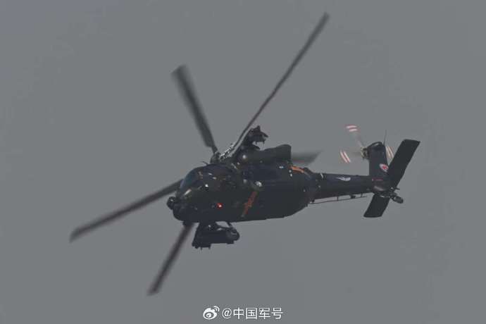 中國陸軍航空兵「直-20T」突擊直升機，將首度亮相天津國際直升機博覽會。 圖：翻攝「微博」@中國軍號