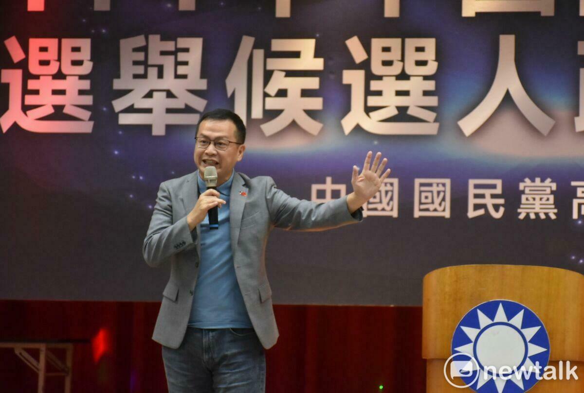 羅智強同樣喊出無法在高雄、台南拿下其中一都，就辭職謝罪。 圖：孫家銘攝