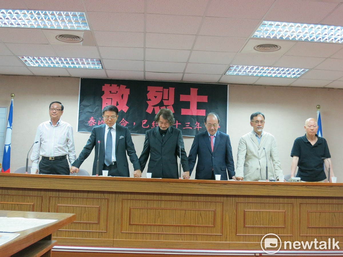 前民進黨主席施明德等人先前在立法院召開向泰源烈士致敬記者會。 圖：林朝億/攝