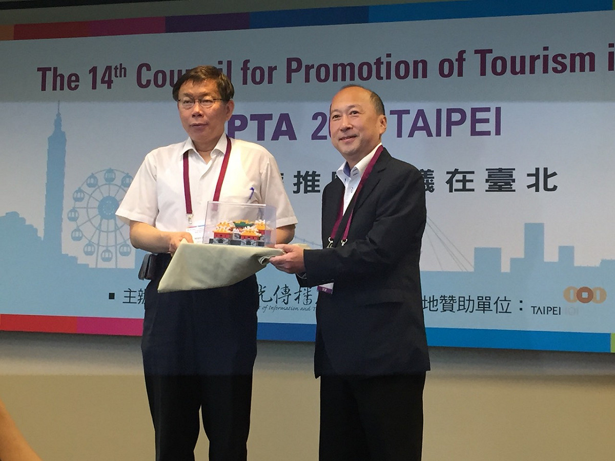 台北市長柯文哲13日上午出席第14屆亞洲旅遊推廣會議開幕式。圖：劉奕霆/攝