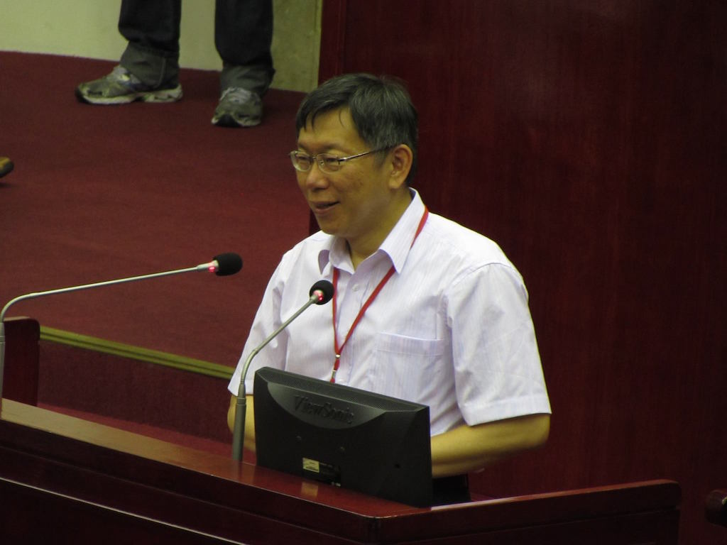 台北市長柯文哲9日下午在台北市議會接受總質詢。圖：邱珮文/攝