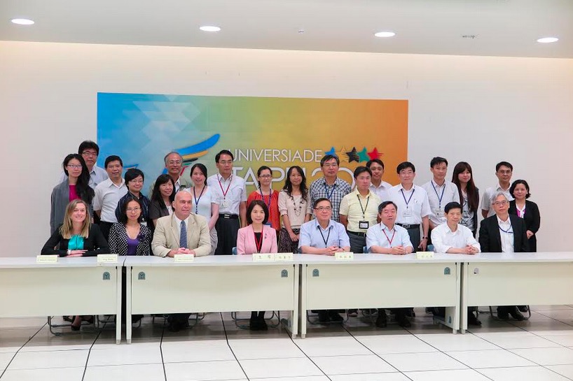 世界大學運動總會(FISU)例行性來台訪視，由夏季世大運主任Marc Vandenplas帶隊協同經理趙晶以及運動助理Melanie Stallecker，從11日起至13日進行為期3天的例行性視察。圖：台北市體育局提供