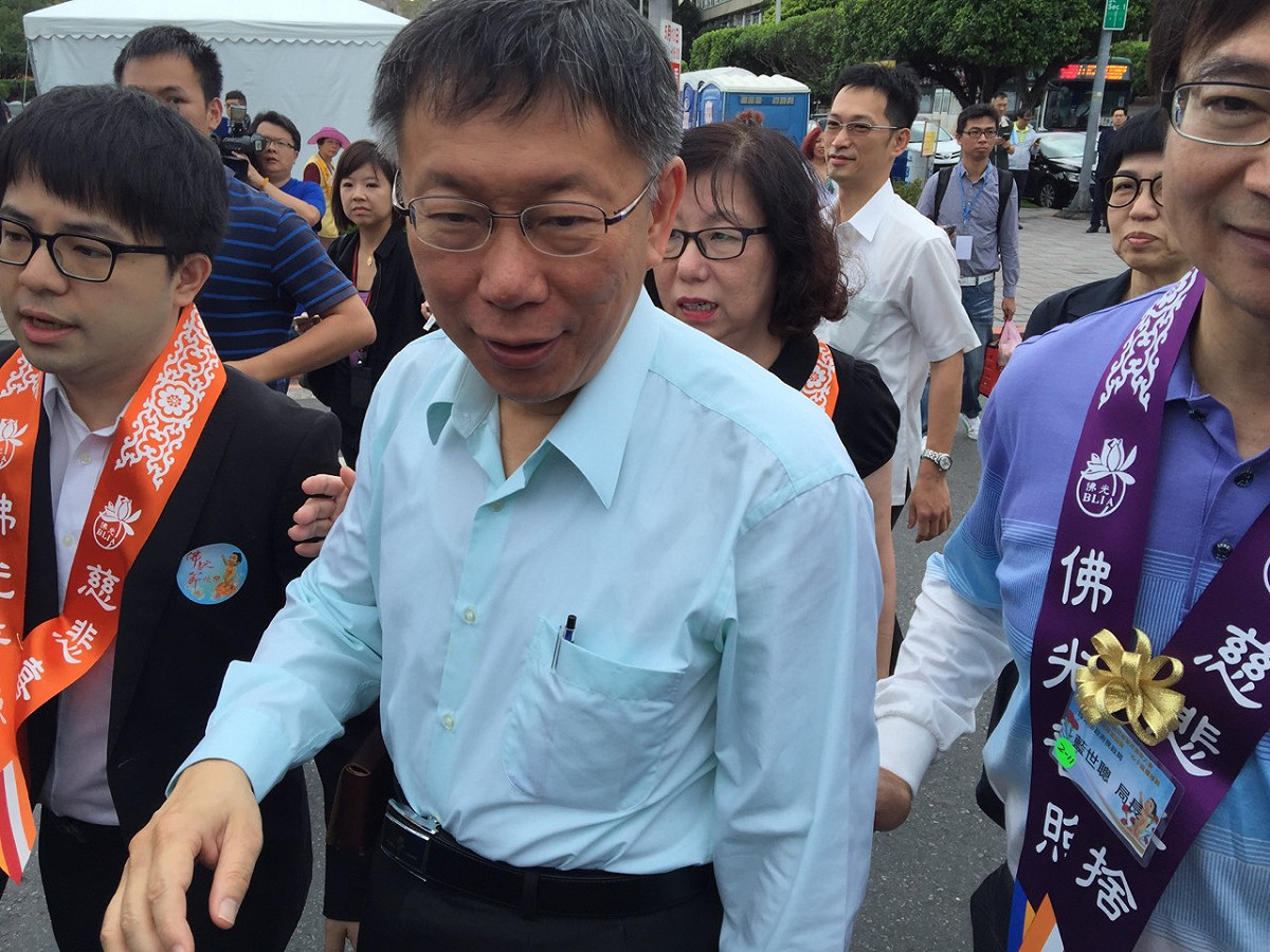 台北市長柯文哲10日上午出席佛誕節暨母親節慶祝活動。圖：劉奕霆/攝