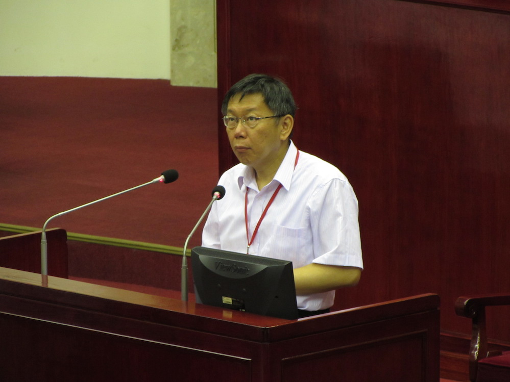 台北市長柯文哲8日認為，死刑犯器捐議題之所以會搞到無法收拾，是因為中國死刑犯器捐的情形太浮濫，遭到國際醫學會抵制。圖：邱珮文/攝