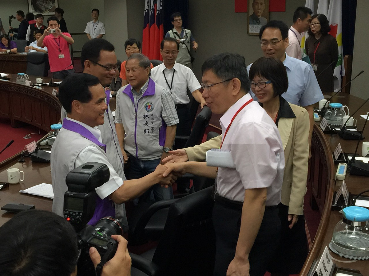 台北市長柯文哲27日上午出席里長座談會。圖：劉奕霆/攝