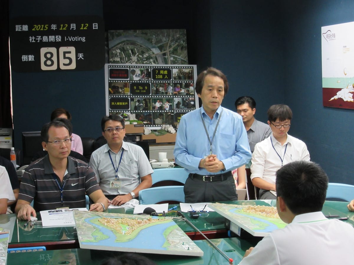 針對社子島開發案，台北市副市長林欽榮18日宣布，社子島開發方案共有3案，最後本著「公民參與、住民自決」的精神，於12月12日舉行I-voting，由市民及當地居民決定。圖：劉奕霆/攝