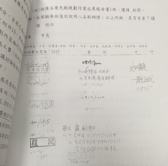 針對國民黨市議員陳永德質疑台北市長柯文哲動用二備金購買私地，台聯黨市議員陳建銘向北市府調閱資料後發現，此案是郝龍斌在任內多次會議中決定簽核動用二備金辦理協議價購。圖：台聯黨市議員陳建銘提供