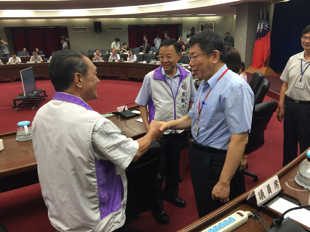台北市長柯文哲12日上午出席里長座談會。圖：劉奕霆/攝