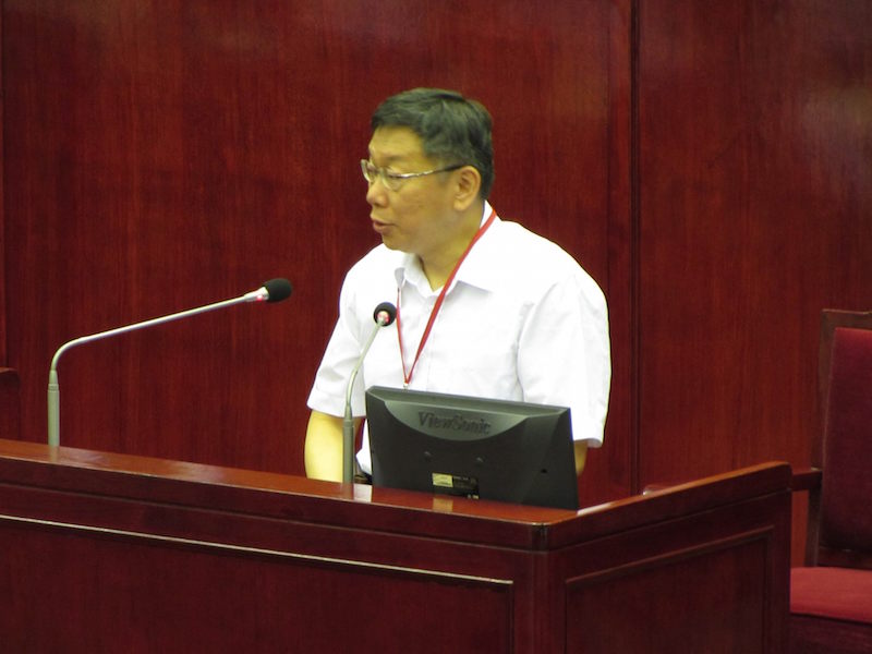 台北市長柯文哲9日在議會接受市政總質詢。圖：劉奕霆/攝