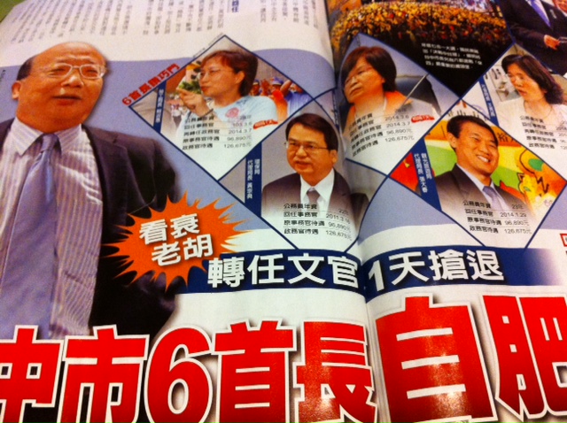 據《壹週刊》今（18）日報導，台中市政府有6位政務首長在今年1至3月間轉任文官1到4天，隨即辦理退休，然後再立即回任政務官，以確保退休金不會縮水。圖：翻攝自壹週刊。