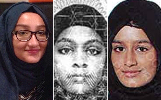 包括Shamima Begum、Kadiza Sultana和Amira Abase等英國3名少女在今年2月蹺家，投入IS組織。圖：翻攝網路