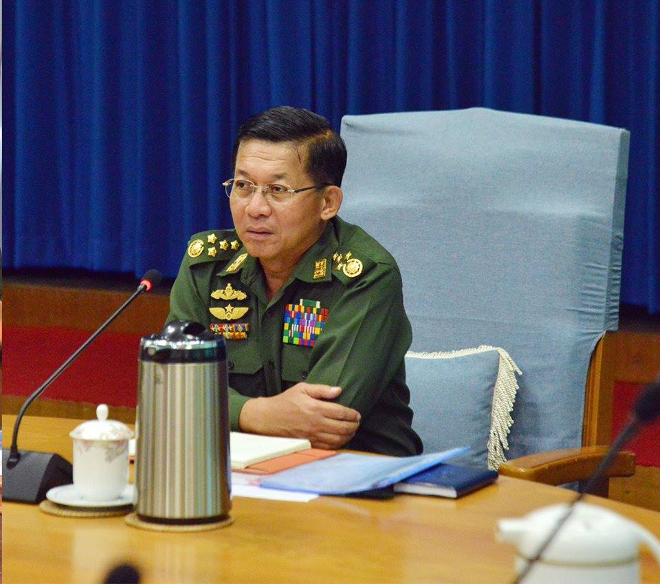 緬甸軍方總司令敏昂萊祝賀翁山蘇姬，也表示願意與她會晤。圖：翻攝敏昂萊臉書