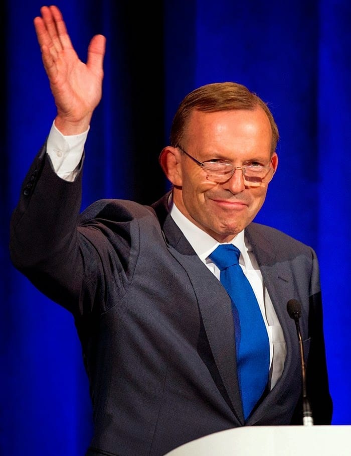 澳洲總理亞伯特（Tony Abbott）支持度大幅滑落，14日遭自由黨同志逼宮下台。圖片來源：達志影像/路透社資料照片