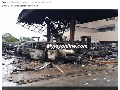 迦納首都阿克拉（Accra）3日晚間發生加油站爆炸事故，造成至少78人喪生，初步跡象顯示，這起火災是意外。圖：翻攝自www.myjoyonline.com網站