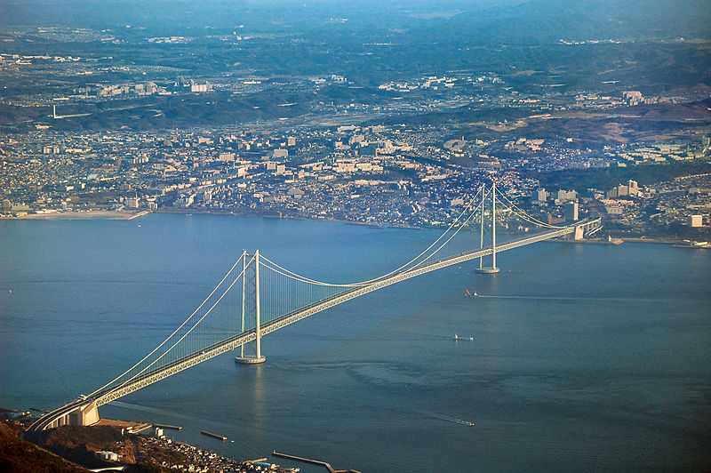 淡路島的明石海峽大橋。圖：維基百科