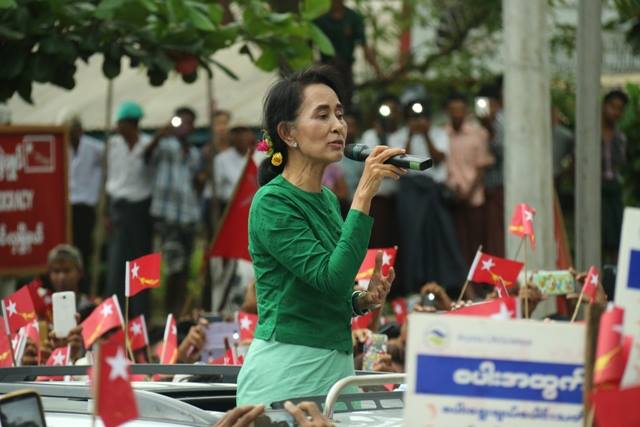 翁山蘇姬所領導的全國民主聯盟，在緬甸大選中成為國會絕對多數，可望籌組新政府。圖：翻攝自翁山蘇姬臉書