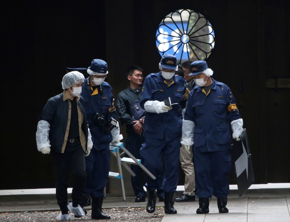 日本靖國神社23日發生爆炸，警方推斷，疑似有可能是日本國內激進份子所為。圖片來源：達志影像/美聯社