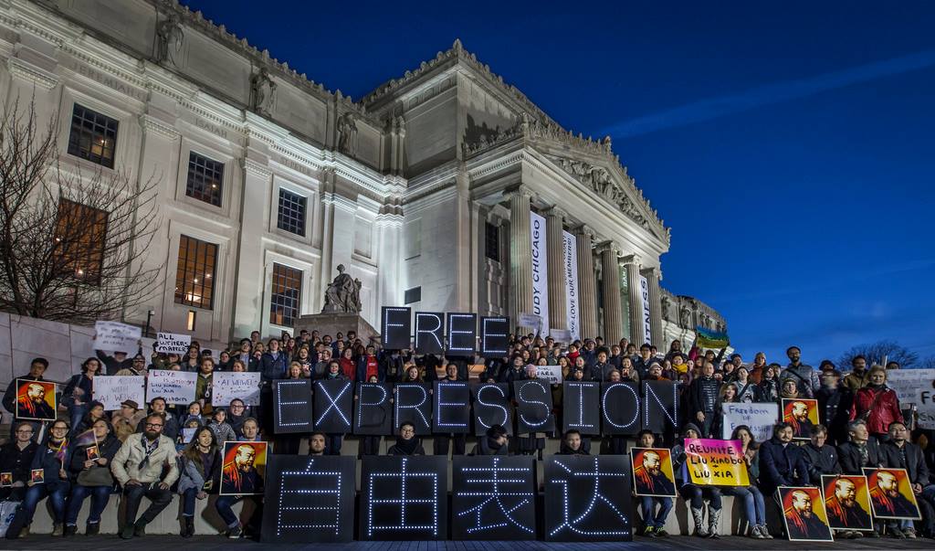 紐約作家團體美國筆會中心2014年曾發起集會，要求中國政府讓作家「自由表達」。圖：翻攝自PEN American Center臉書