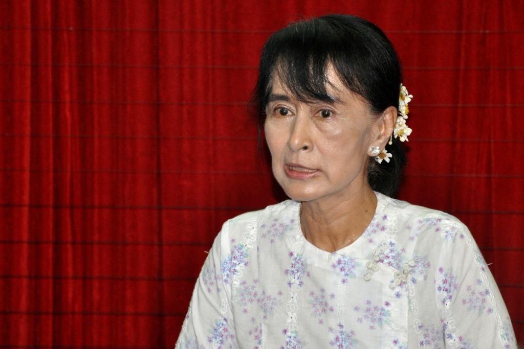 雖然翁山蘇姬今天的態度似乎軟化，聲稱她會宣讀誓詞，但也有媒體報導她說「不會放棄修改誓詞」。圖片來源:達志影像/路透社