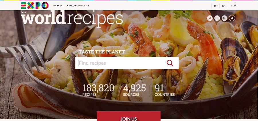 2015米蘭世界博覽會製作提供超過18萬份的「世博世界食譜」，讓未能親臨現場的民眾在家也可試作異國料理。圖：翻攝網路